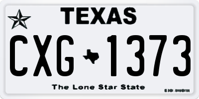 TX license plate CXG1373