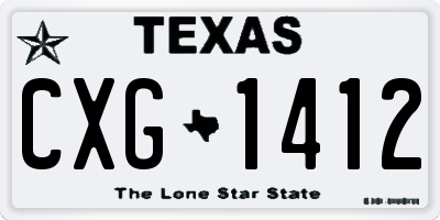 TX license plate CXG1412