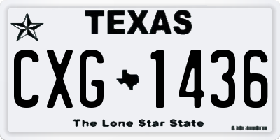 TX license plate CXG1436