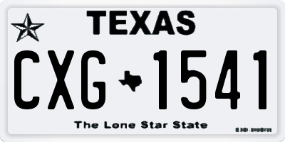 TX license plate CXG1541