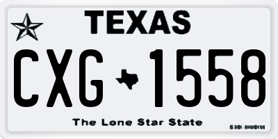 TX license plate CXG1558