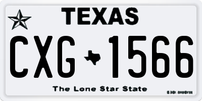 TX license plate CXG1566