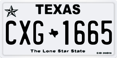 TX license plate CXG1665