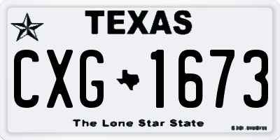 TX license plate CXG1673