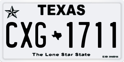 TX license plate CXG1711