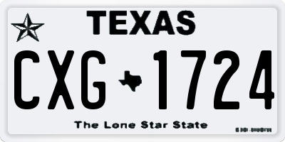 TX license plate CXG1724
