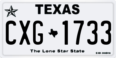 TX license plate CXG1733