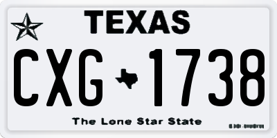 TX license plate CXG1738