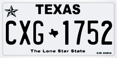 TX license plate CXG1752