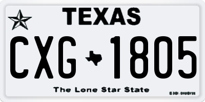 TX license plate CXG1805