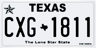 TX license plate CXG1811