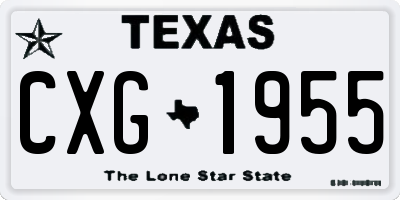 TX license plate CXG1955