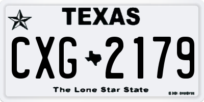 TX license plate CXG2179