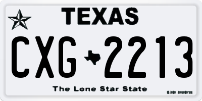 TX license plate CXG2213