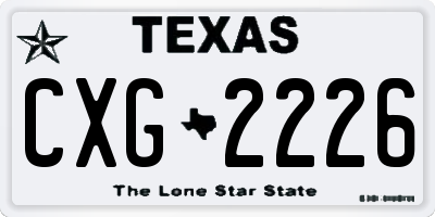 TX license plate CXG2226