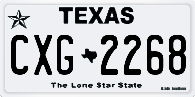 TX license plate CXG2268