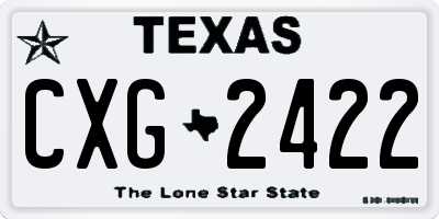 TX license plate CXG2422
