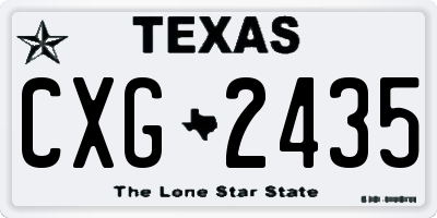 TX license plate CXG2435