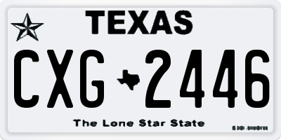 TX license plate CXG2446