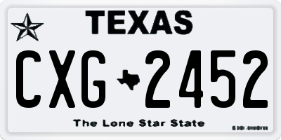TX license plate CXG2452