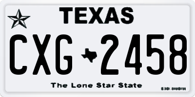 TX license plate CXG2458
