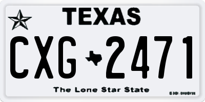 TX license plate CXG2471