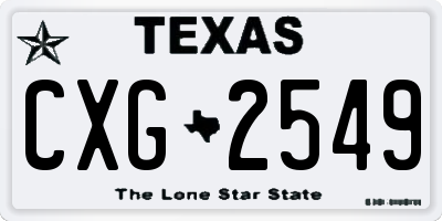TX license plate CXG2549