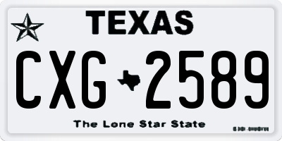 TX license plate CXG2589