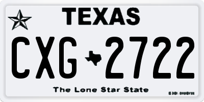 TX license plate CXG2722