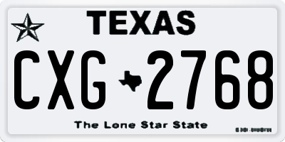 TX license plate CXG2768
