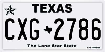 TX license plate CXG2786