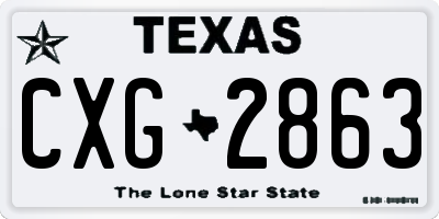 TX license plate CXG2863