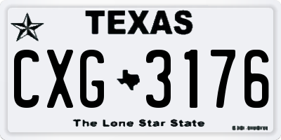 TX license plate CXG3176