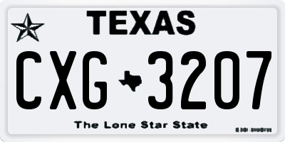 TX license plate CXG3207