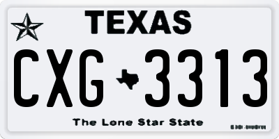 TX license plate CXG3313