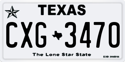 TX license plate CXG3470