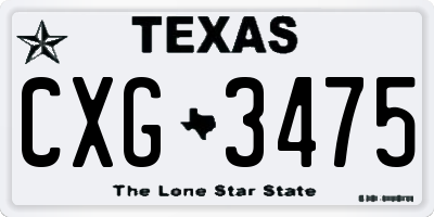 TX license plate CXG3475