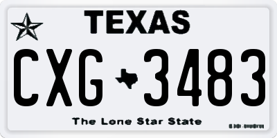 TX license plate CXG3483