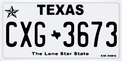 TX license plate CXG3673