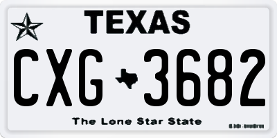 TX license plate CXG3682