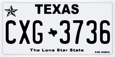 TX license plate CXG3736