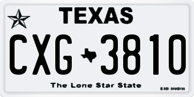 TX license plate CXG3810