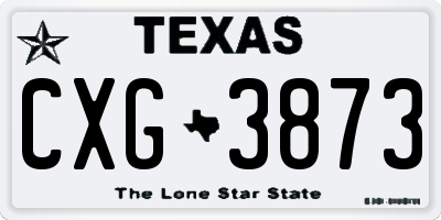 TX license plate CXG3873