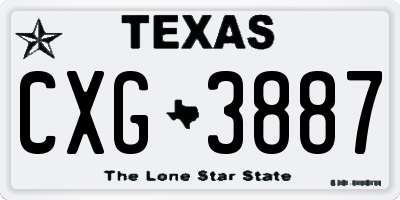 TX license plate CXG3887