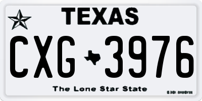 TX license plate CXG3976