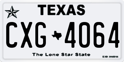 TX license plate CXG4064