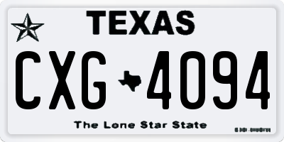 TX license plate CXG4094