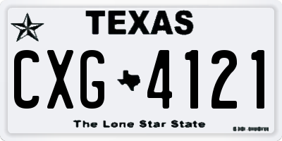 TX license plate CXG4121