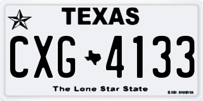 TX license plate CXG4133