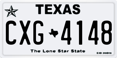 TX license plate CXG4148